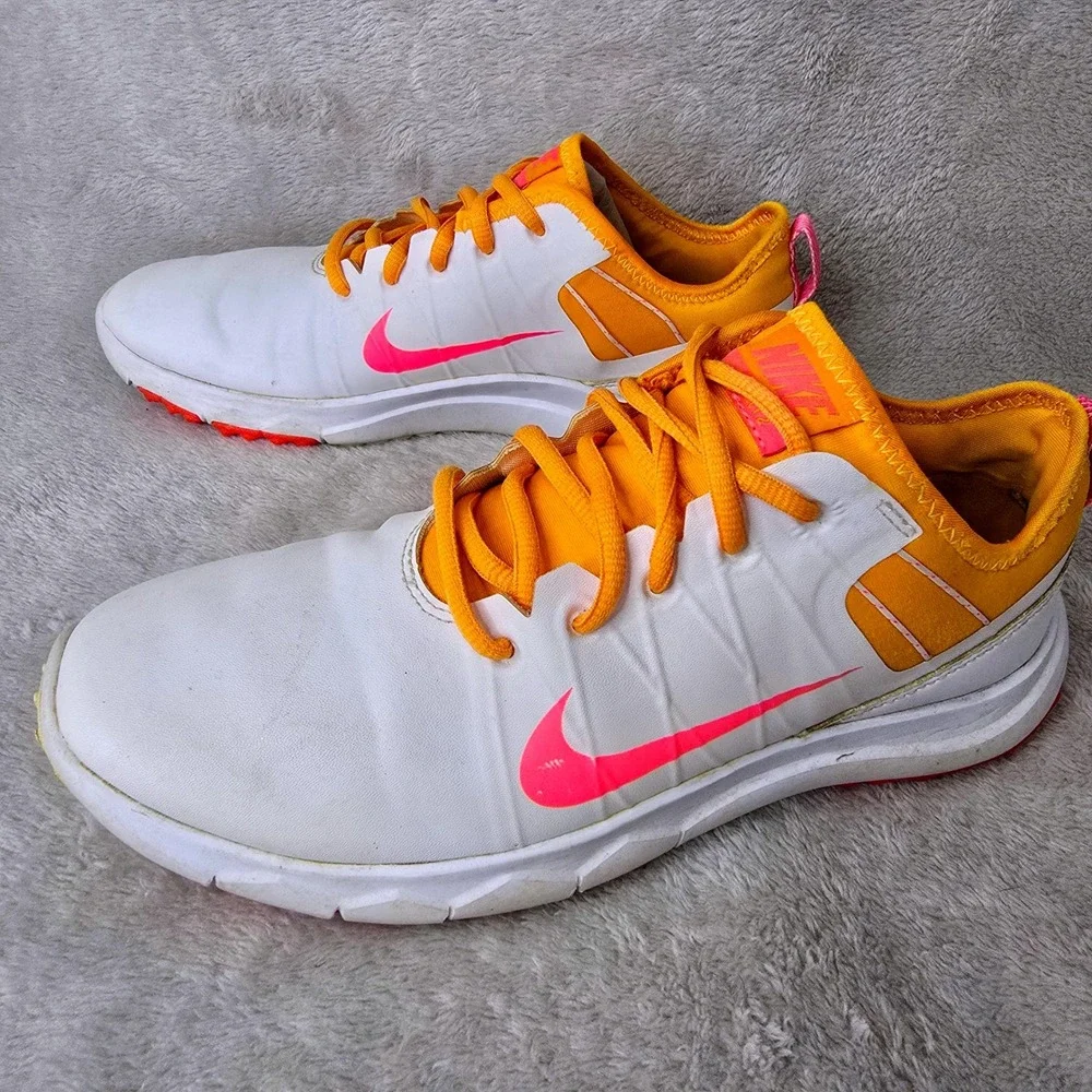 Nike FI Impact 2 Womens Size 7 Golf Shoes White Orange Pink 776093-101